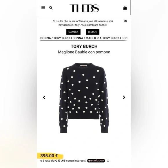 TORY BURCH Sweater in Black/White - Picture 7 of 12